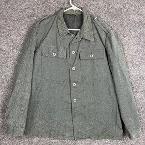 VINTAGE 1960's Swiss Military thick denim work jacket Button Down Size Large?‎